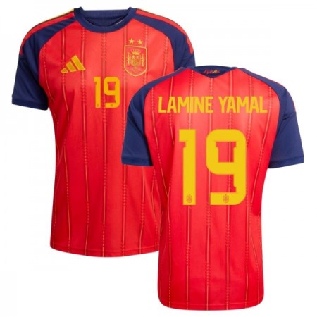 Levné Španělsko 2 Stars Lamine Yamal 19 Domácí Fotbalové dresy MS 2026 Krátký Rukáv