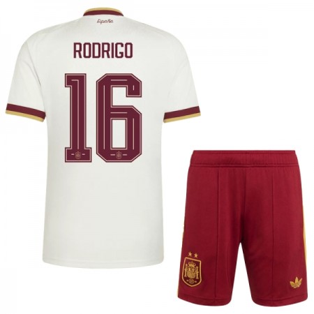 Levné Španělsko 2 Stars Rodrigo 16 Dětské Venkovní Fotbalové dresy MS 2026 Krátký Rukáv