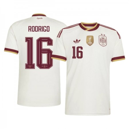 Levné Španělsko 2 Stars Rodrigo 16 Venkovní Fotbalové dresy MS 2026 Krátký Rukáv