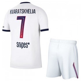 Levné Paris Saint-Germain Kvaratskhelia 7 Dětské Venkovní Fotbalové dresy 2026-27 Krátký Rukáv