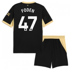 Levné Manchester City Foden 47 Dětské Venkovní Fotbalové dresy 2026-27 Krátký Rukáv