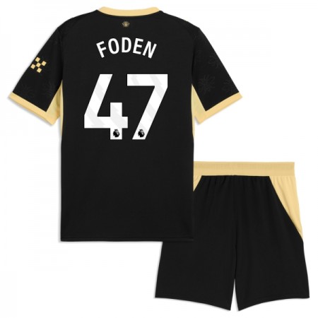 Levné Manchester City Foden 47 Dětské Venkovní Fotbalové dresy 2026-27 Krátký Rukáv