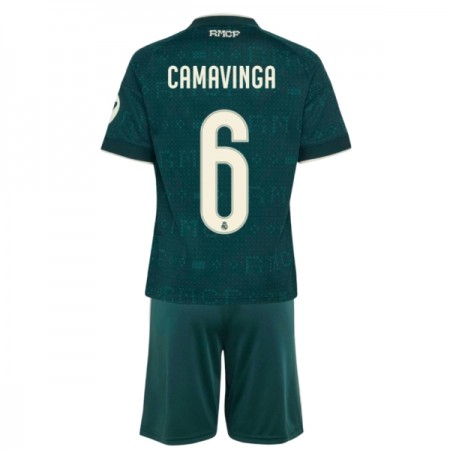 Levné Real Madrid Camavinga 6 Dětské Venkovní Fotbalové dresy 2026-27 Krátký Rukáv