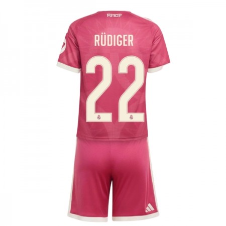Levné Real Madrid Rudiger 22 Dětské Alternativní Fotbalové dresy 2026-27 Krátký Rukáv
