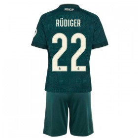 Levné Real Madrid Rudiger 22 Dětské Venkovní Fotbalové dresy 2026-27 Krátký Rukáv