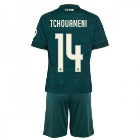 Levné Real Madrid Tchouameni 14 Dětské Venkovní Fotbalové dresy 2026-27 Krátký Rukáv