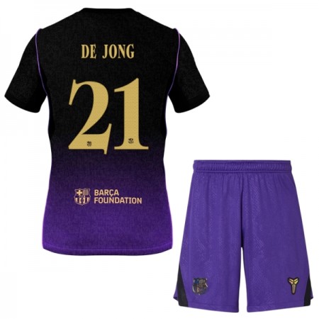 Levné FC Barcelona F. De Jong 21 Dětské Venkovní Fotbalové dresy 2026-27 Krátký Rukáv
