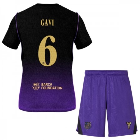 Levné FC Barcelona Gavi 6 Dětské Venkovní Fotbalové dresy 2026-27 Krátký Rukáv