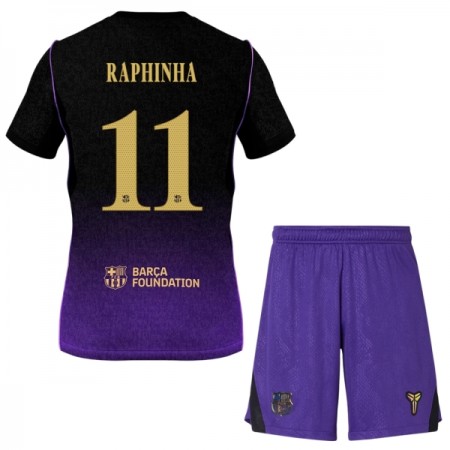 Levné FC Barcelona Raphinha 11 Dětské Venkovní Fotbalové dresy 2026-27 Krátký Rukáv