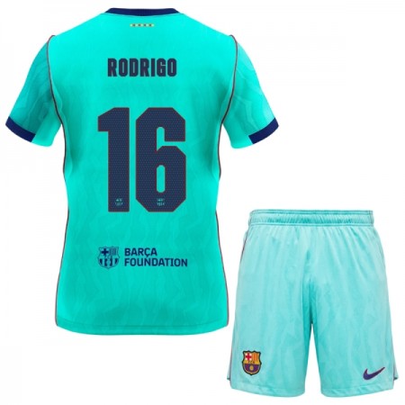 Levné FC Barcelona Rodrigo 16 Dětské Alternativní Fotbalové dresy 2026-27 Krátký Rukáv