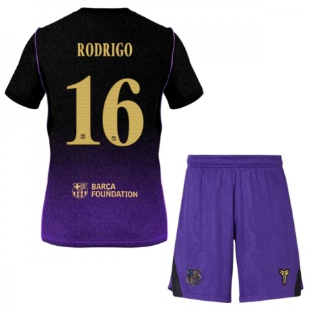 Levné FC Barcelona Rodrigo 16 Dětské Venkovní Fotbalové dresy 2026-27 Krátký Rukáv