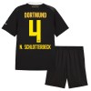 Levné Borussia Dortmund N. Schlotterbeck 4 Dětské Venkovní Fotbalové dresy 2026-27 Krátký Rukáv