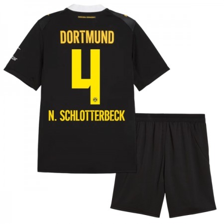 Levné Borussia Dortmund N. Schlotterbeck 4 Dětské Venkovní Fotbalové dresy 2026-27 Krátký Rukáv