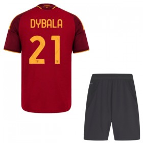 Levné AS Řím Dybala 21 Dětské Domácí Fotbalové dresy 2026-27 Krátký Rukáv