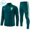 Brazílie Tréninkový Mikina Dětské Čtvrt Zip Zelená 2026-27