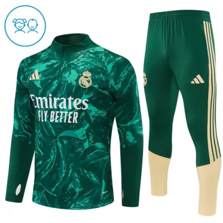 Real Madrid Tréninkový Mikina Dětské Čtvrt Zip Zelená 2026-27