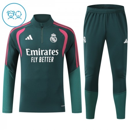 Real Madrid Tréninkový Mikina Dětské Čtvrt Zip Zelená 2026-27