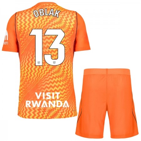 Levné Atlético Madrid Oblak 13 Brankářské Dětské Oranžový 2026-27 Krátký Rukáv