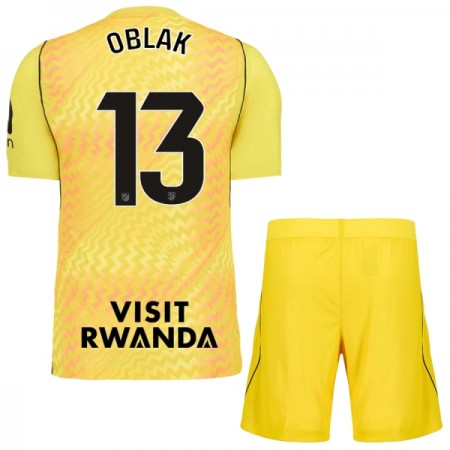 Levné Atlético Madrid Oblak 13 Brankářské Dětské Žlutá 2026-27 Krátký Rukáv